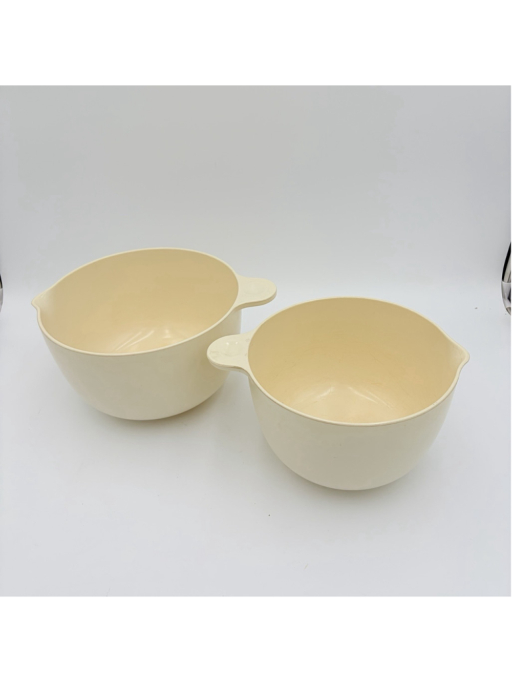 Monte Carlo Melanette Melamine Mixing Bowls #2 & #3 Cream Nesting Set of 2